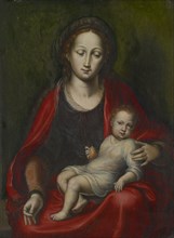 Madonna and Child, oil on oak wood, 48 x 36 cm, unmarked, Jan Gossaert gen. Mabuse, (Schule /