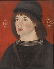 Portrait of a young man, c. 1550, tempera on lime wood, 28 x 22 cm, left and right of the head of