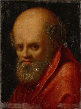 St. Peter or Paul (?), Oil on parchment, mounted on wood, 18 x 13.5 cm, unsigned, Deutscher