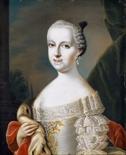 Portrait of Caroline, Margravine of Baden-Durlach, nee Princess of Hesse-Darmstadt, 1767, oil on