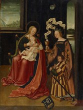 Madonna lactans with from the hl., Barbara recommended donor, 1515, oil on fir wood, 59 x 45.5 cm,