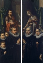 The hl., John the Baptist and the St., Elisabeth with donor portraits, c. 1590/1610, oil on panel,