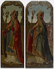 Two bishops (St. Ulrich and St. Blaise), 16th century, oil on oak wood, (St. Ulrich, St. Blaise: 54