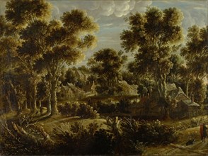 Forest Landscape with Village, oil on canvas, 94.7 x 127 cm, not marked, Gillis Claesz. de