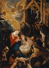 The Adoration of the Shepherds, 1599, oil on copper, 30 x 21.9 cm, signed on the upper right: HF