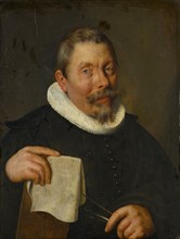 Portrait of a painter, 1619, oil on lime wood, 61.5 x 46.5 cm, Unmarked, but dated in the upper