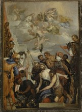 Martyrdom of St., George, 16./18., Century, oil on canvas, 34 x 25 cm, not specified, Paolo