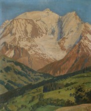Mont Blanc depuis Combloux, oil on canvas, 73 x 60.5 cm, signed lower left: RÉGNAULT SARASIN,
