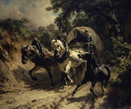 Courier in the Hohlweg, 1855, oil on canvas, 102 x 123.2 cm, signed and dated lower left: RKoller.,