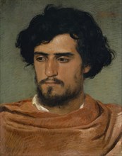 Head of a Roman, 1863, canvas, 46.5 x 36.5 cm, signed upper right in red: ABöcklin., [, Ligated, ],