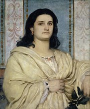 Portrait Angela Böcklin as Muse, 1863, oil on canvas, 70 x 57.5 cm, monogrammed top right: A B.,