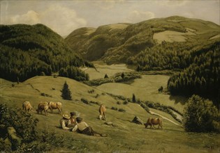 The Albtal near Sankt Blasien, 1882, oil on canvas, 60.5 x 85.4 cm, monogrammed and dated lower