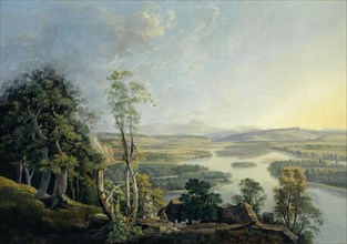 Rhine landscape near the Isteinerklotz, oil on canvas, 87.5 x 123.5 cm, not marked, Peter Birmann,