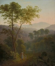 Italian Landscape with Women at the Fountain (Landscape near Tivoli), oil on canvas, 54.5 x 56.5