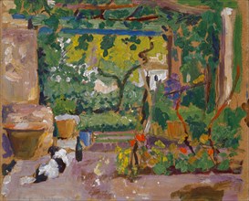 Southern Garden, oil on board, 22 x 27 cm, not marked, Französischer Maler, 19./20. Jh.