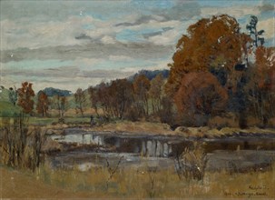 Landscape near Hauptwil, 1920, oil on board, on canvas, 32.5 x 44.5 cm, inscribed, dated and signed