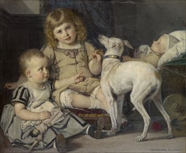 The Children of the Artist, 1871, oil on canvas, 82 x 102 cm, signed and dated lower right: E.
