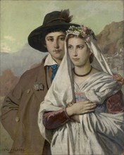 Bride and groom from the Sabine Mountains, 1878, canvas, 100 x 80 cm, signed and dated lower left: