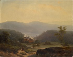 Landscape near Baden-Baden, 1858, oil on canvas, 39 x 49 cm, signed and dated lower left: J. W.
