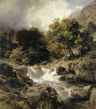 Landscape with motifs from the Murg Valley on the Walensee, 1863, oil on canvas, 160 x 141 cm,