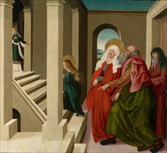 The temple passage of Mary, 1509, oil on spruce wood, 64.5 x 69.5 cm, unsigned, but dated on the