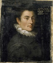 Portrait of a young man, 1585, oil on canvas, 50 x 41 cm, Not dated, but dated right of the head,