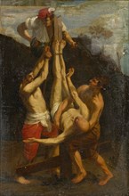 Crucifixion Petri, oil on canvas, 77 x 52 cm, not specified, Guido Reni, (Kopie nach / copy after),