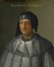 Portrait of Accursius, oil on canvas, 77 x 63 cm, unmarked., Above: ACCVRSIVS FLORENT [INUS],