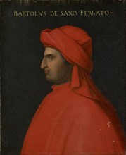 Portrait of Bartolo da Sassoferrato, oil on canvas, 77.5 x 64 cm, not specified., Above: BARTOLVS