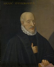 Portrait of François Hotman, oil on canvas, 82.5 x 66 cm, unmarked., Above: FRAN [CISCUS]