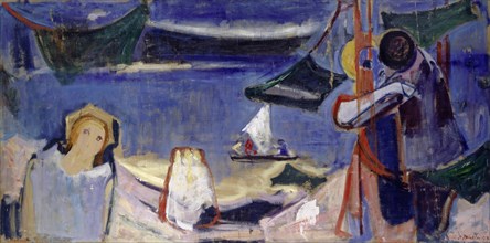 Memory of Edvard Munch, 1923, oil on canvas, 109.5 x 218.5 cm, inscription lower left with brush in