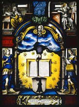 Blazon of the University of Basel, 1560, stained glass, 42 x 30 cm |, 30.1 x 42 x 2 cm, unsigned,