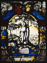 Blazon of the Theological Faculty of the University of Basel, 1560, stained glass, 42.5 x 31.5 cm