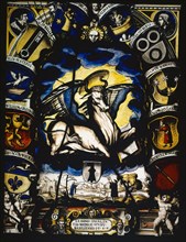 Blazon of the Faculty of Medicine of the University of Basel, 1560, stained glass, 40.5 x 30.5 cm