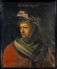 Portrait of Giovanni Boccaccio, oil on canvas, 76.5 x 62 cm, not specified., Above: IO [ANNES] •