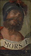 Charonda's suicide: Charonda's head, 1521, tempera on lime plaster (al secco), 32.8 x 19 cm,