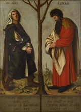 The prophets Obadja and Jonas, oil on canvas, 104 x 76.5 cm, unsigned., About the figures: ABDIAS