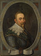 Portrait of Gustav Adolf, King of Sweden, oil on panel, 91 x 66.5 cm, Signed lower right in an oval