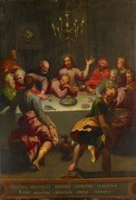 The Last Supper, oil on oak, 108 x 76 cm, unmarked., At the bottom of the inscription: VLTiMa