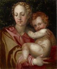 Madonna and Child, oil on panel, 58 x 48.5 cm, unsigned, Rosso Fiorentino, (Nachahmer / imitator),