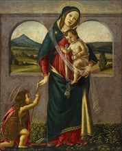 Madonna with Child and the Johannesknaben, mixed media on poplar wood, 78.5 x 64.3 cm, unsigned,
