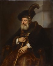 Copy after Rembrandt: Portrait of an old man, 1858, porcelain painting, 38 x 30.5 cm, signed and