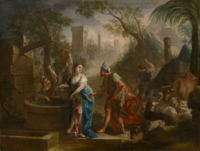 Rebekah and Eliezer at the Fountain, 1760, oil on canvas, 101 x 134 cm, signed and dated lower