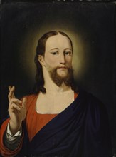Blessing Christ, 1820, oil on oak wood, 44.8 x 33.3 cm, Inscribed, signed and dated lower right: No
