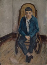 Portrait of the painter Walter Kurt Wiemken, oil on board, 58.5 x 46 cm (with frame), unmarked, Max