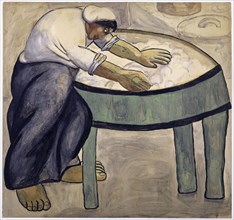 The Washer Woman, 1911, gouache on paper, 100 x 105.9 cm, signed and inscribed on the reverse: K.