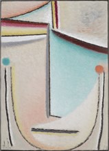 Abstract Head: Pink-Light Blue, 1929, oil on cardboard, 37 x 27 cm, signed and dated, l .: A. J .,