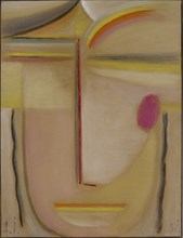 Abstract Head: Gold and Pink, 1931, Oil On Linen Textured Cardboard, 42.5 x 32.5 cm, Signed &amp;