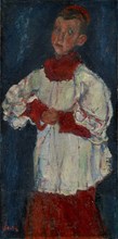 L'enfant de choeur, around 1927, oil on canvas, 77.5 x 39 cm, signed and dated, l .: Soutine,