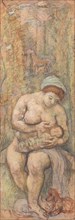 Mother, 1917, pastel on cardboard, 151 x 52.5 cm, signed and dated u., l .: R. Genin 17, Stiftung